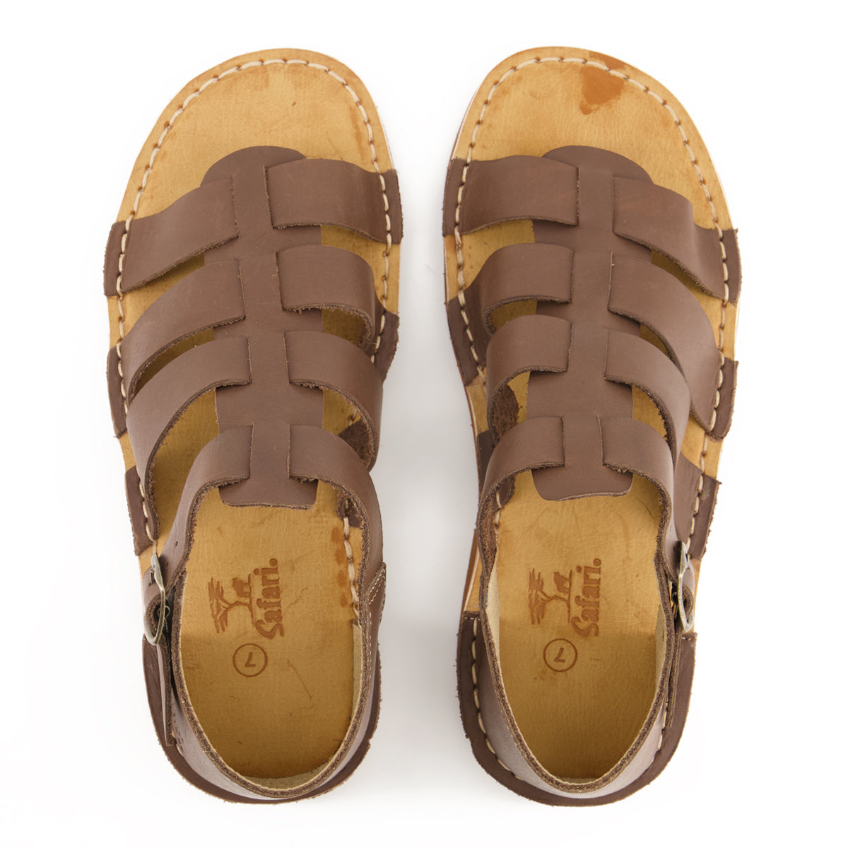 Bata Safari Mens Sandal Open Toe Cognac Size 7