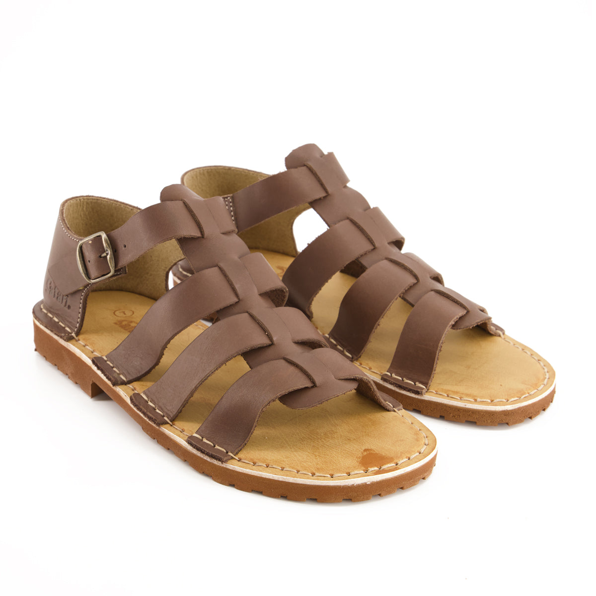 Bata Safari Mens Sandal Open Toe Cognac Size 7