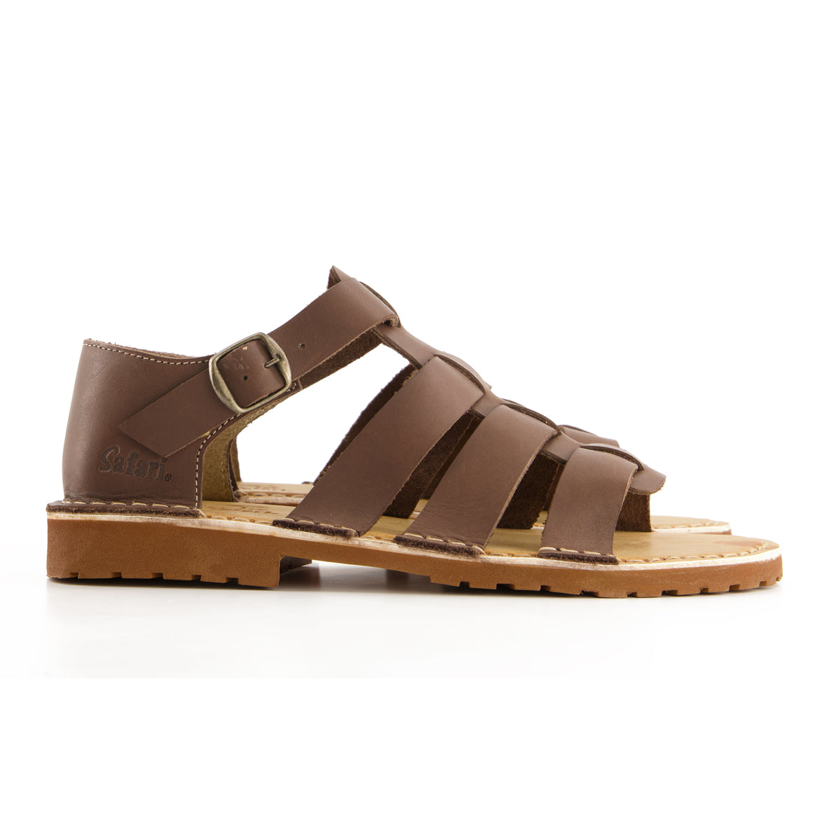 Bata Safari Mens Sandal Open Toe Cognac Size 10