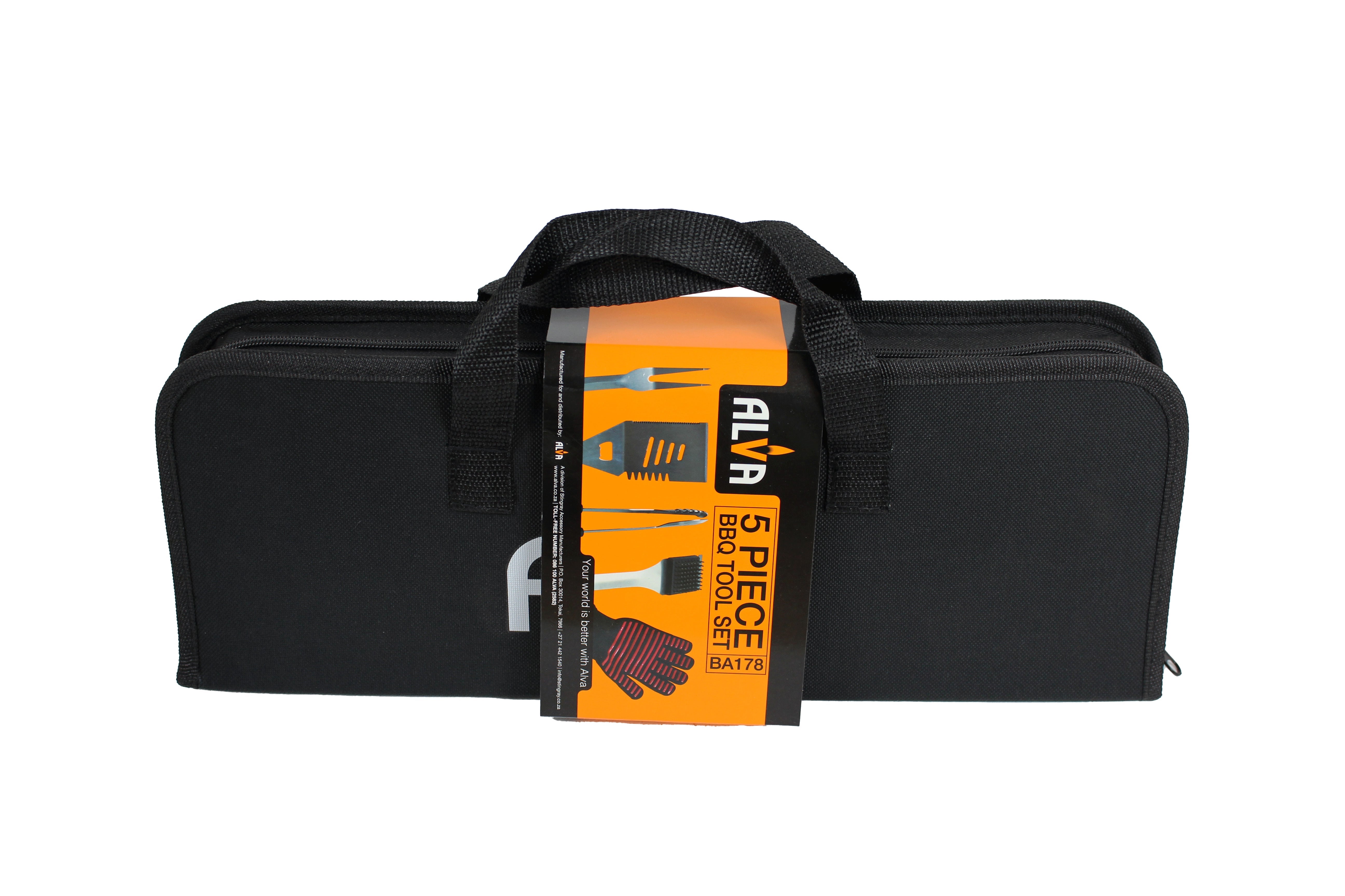 5 Pc Bbq / Braai Tool Set With Case