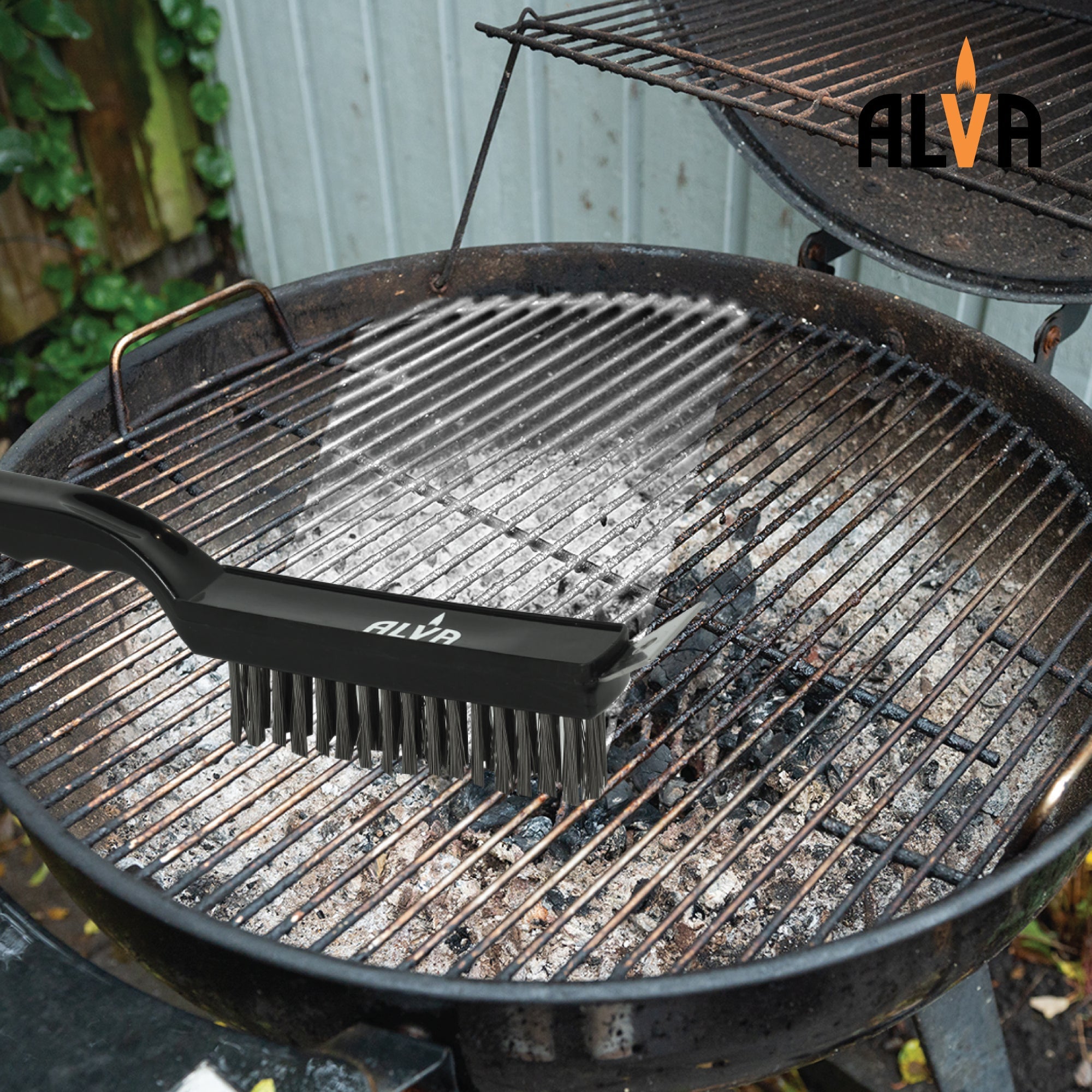 Grill Brush With Stainless Steel Bristles And Scraper