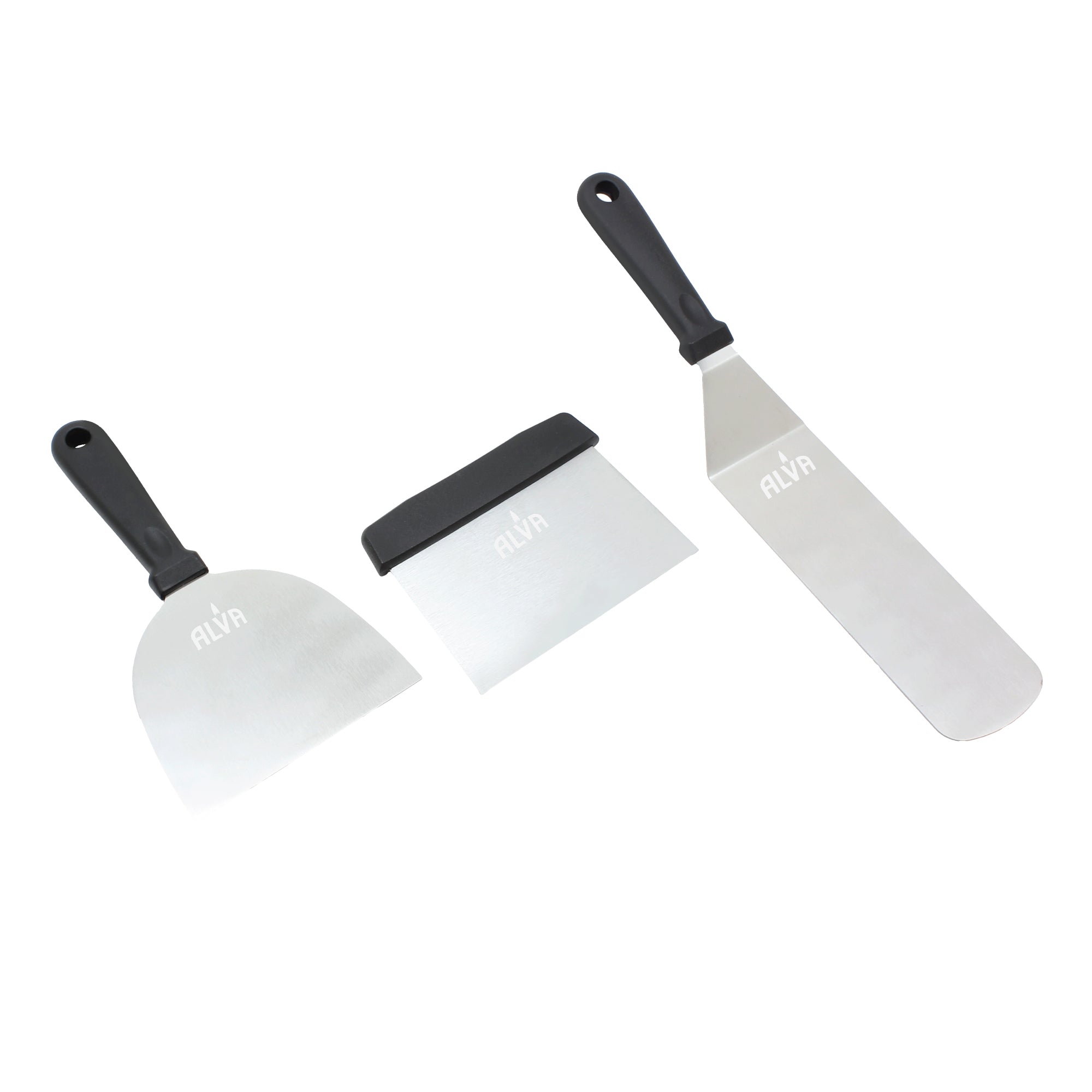 3 Pc Griddle Tool Set (Spatula / Cutter / Scraper)
