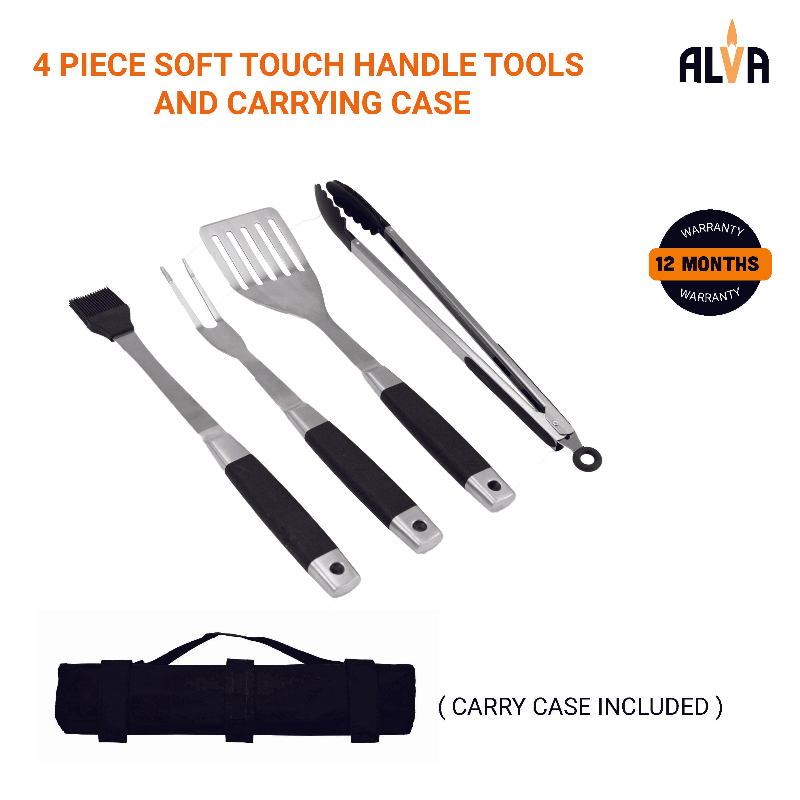 5 Pc Bbq / Braai Roll Up Tool Set