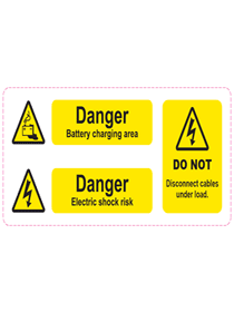 Customark Ltd Battery Hazard label Li-ion ( 230mm * 90mm ) - Livestainable.co.za