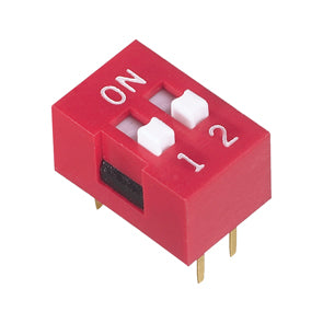 Dip Switch Std 2 Pole 100m A 7.62mm Red Bd02 *A*