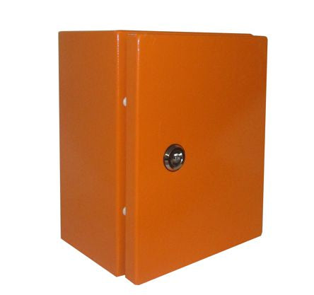 Steel Enclosure Orange Lockable 1 Key Hole 800x600x350mm Encl Bjs1 86/350