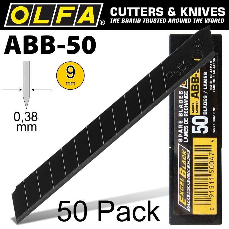 Olfa Blades Black X Sharp 50 Per Pack Ultra Sharp 9 Mm - Livestainable.co.za