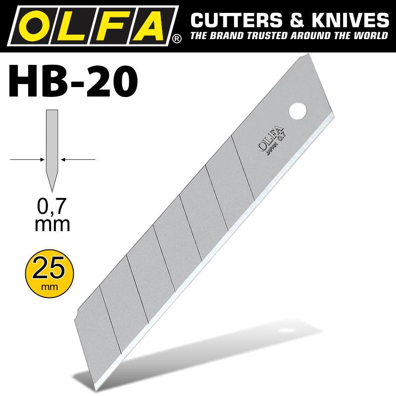 Olfa Blades For H1 And Xh1 Knife 20 Per Pack 25 Mm - Livestainable.co.za