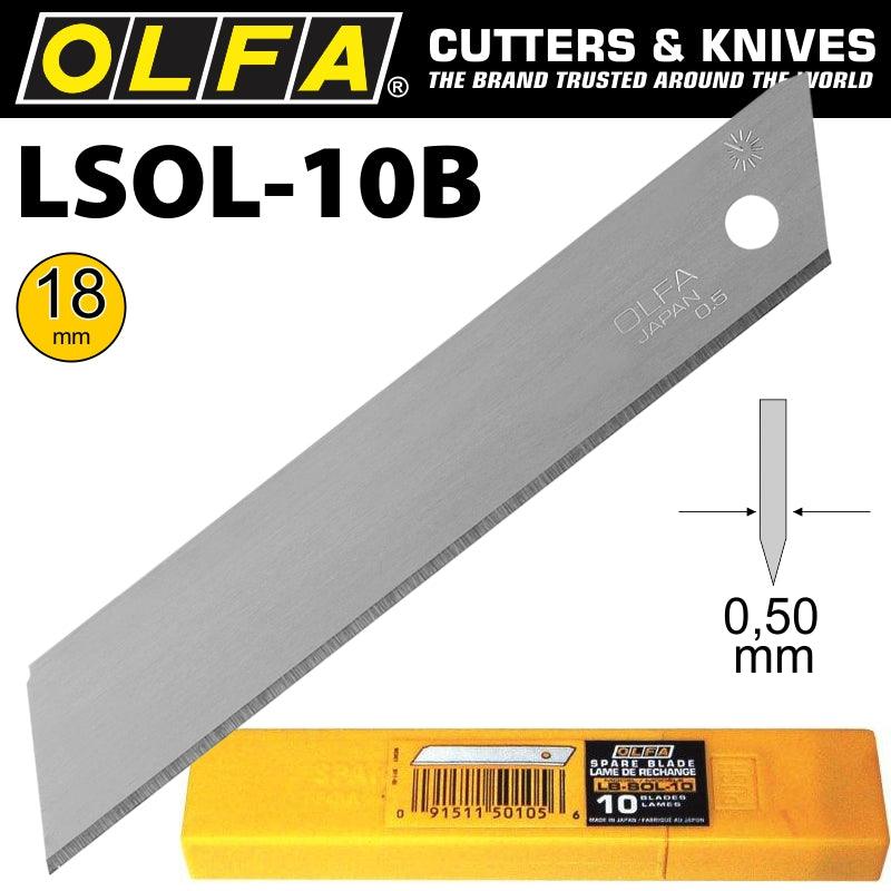 Olfa Blades 18 Mm Non Segmented Solid 10 Pk - Livestainable.co.za