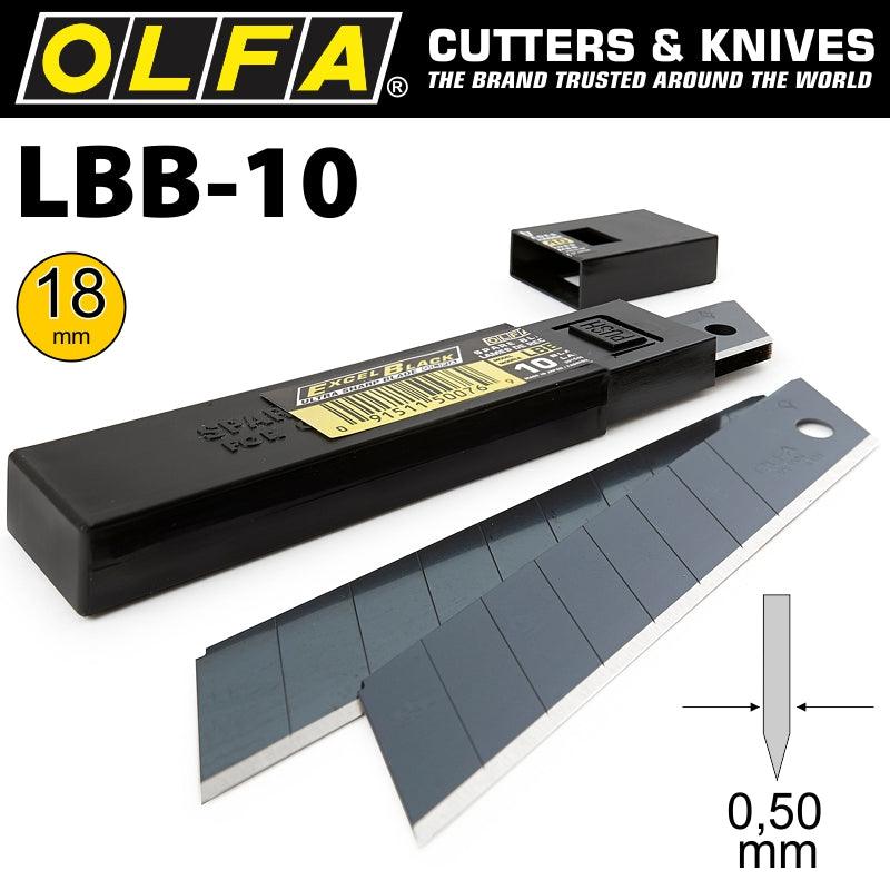 Olfa Blades Excel Black 10 Pack Ultra Sharp 18 Mm - Livestainable.co.za