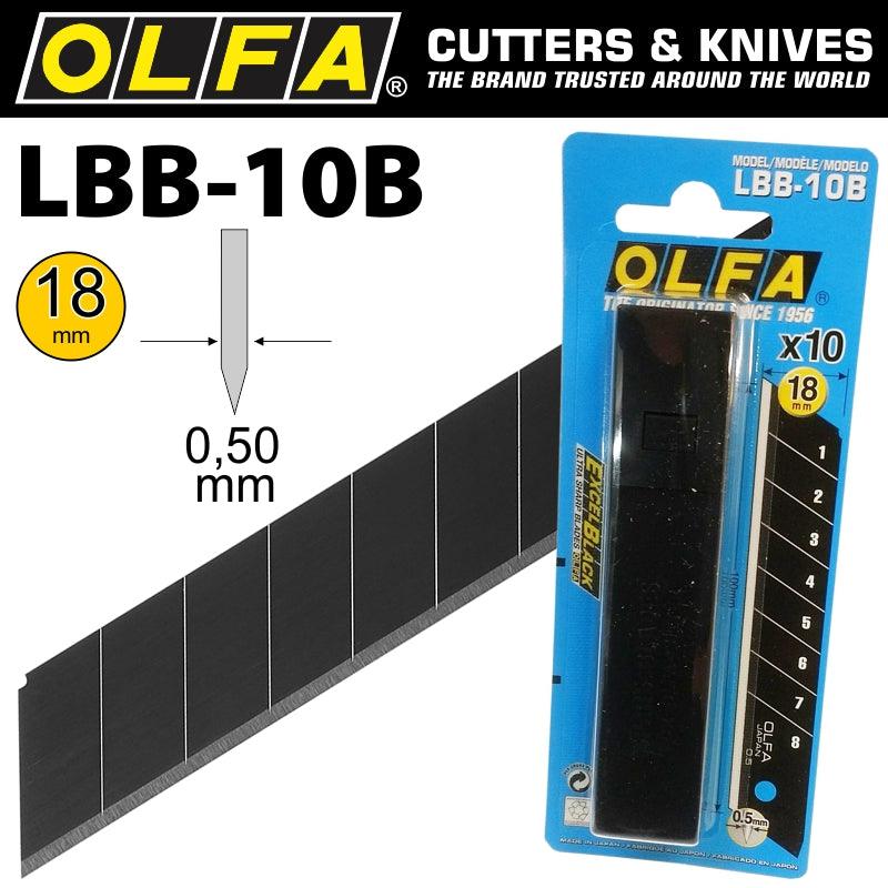 Olfa Blades Excel Black 10/Pk Carded Ultra Sharp 18 Mm - Livestainable.co.za