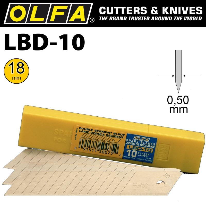 Olfa Double Segmented Heavy Duty Blades Lbd 10 10/Pack 18 Mm - Livestainable.co.za