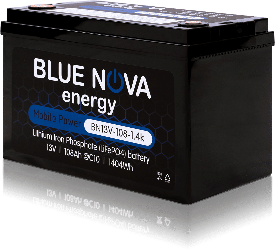 Bluenova 108Ah 13V LiFePO4 Mobile Power Series 1.4KWh Lithium Iron Phosphate Battery - Livestainable.co.za