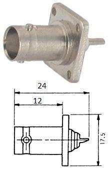 Bnc Socket Panel Mount Solder Sq 4 Hole 210736 - Livestainable.co.za