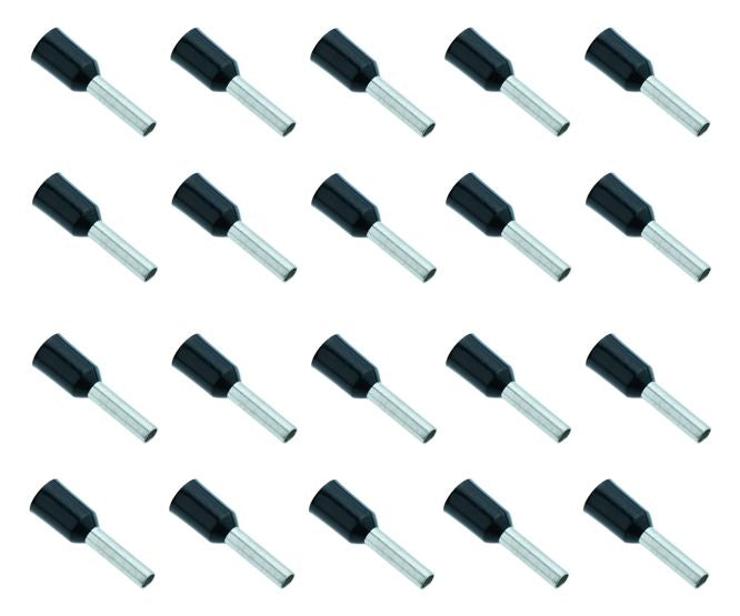 Boot Lace Terminal Black 1.5mm2 L=8 100 P/Bag Evn1508 Black