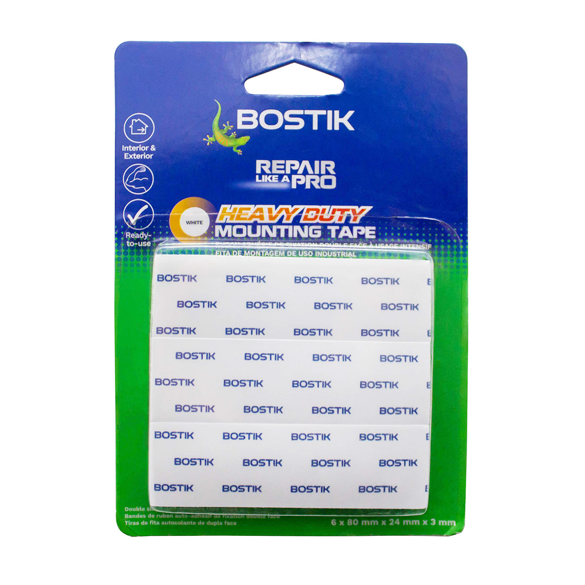 Bostik Hd Mount Tape Strips 6 X 80 Mm X 24 Mm X 3 Mm
