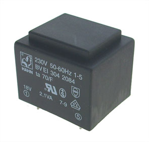 Transformer P=230 V S=15 V 0.133 A Pcb Vn30.15/10525