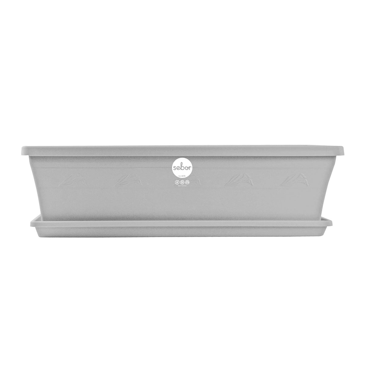 Sebor Sill Plantr & Saucer Set 50 Cm Light Grey
