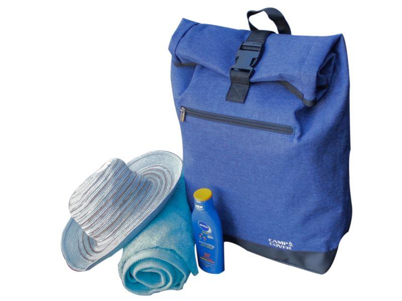 Camp Cover Roll-Up Back Pack Cotton Navy - Livestainable.co.za