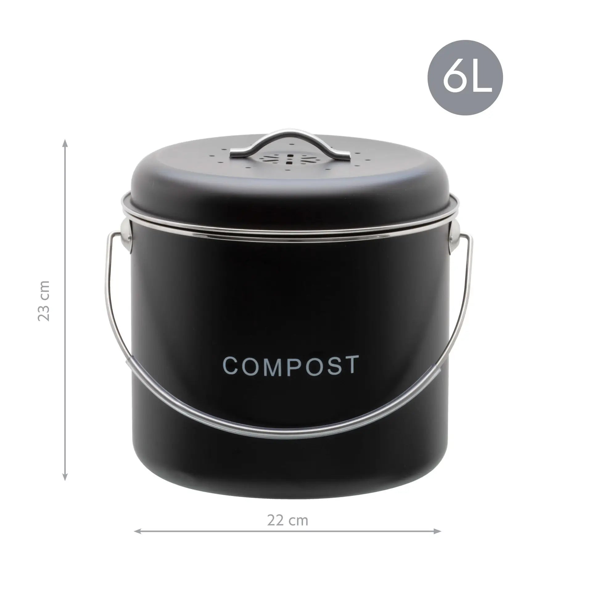 Kitchen Compost Bin / 6L / Liquorice