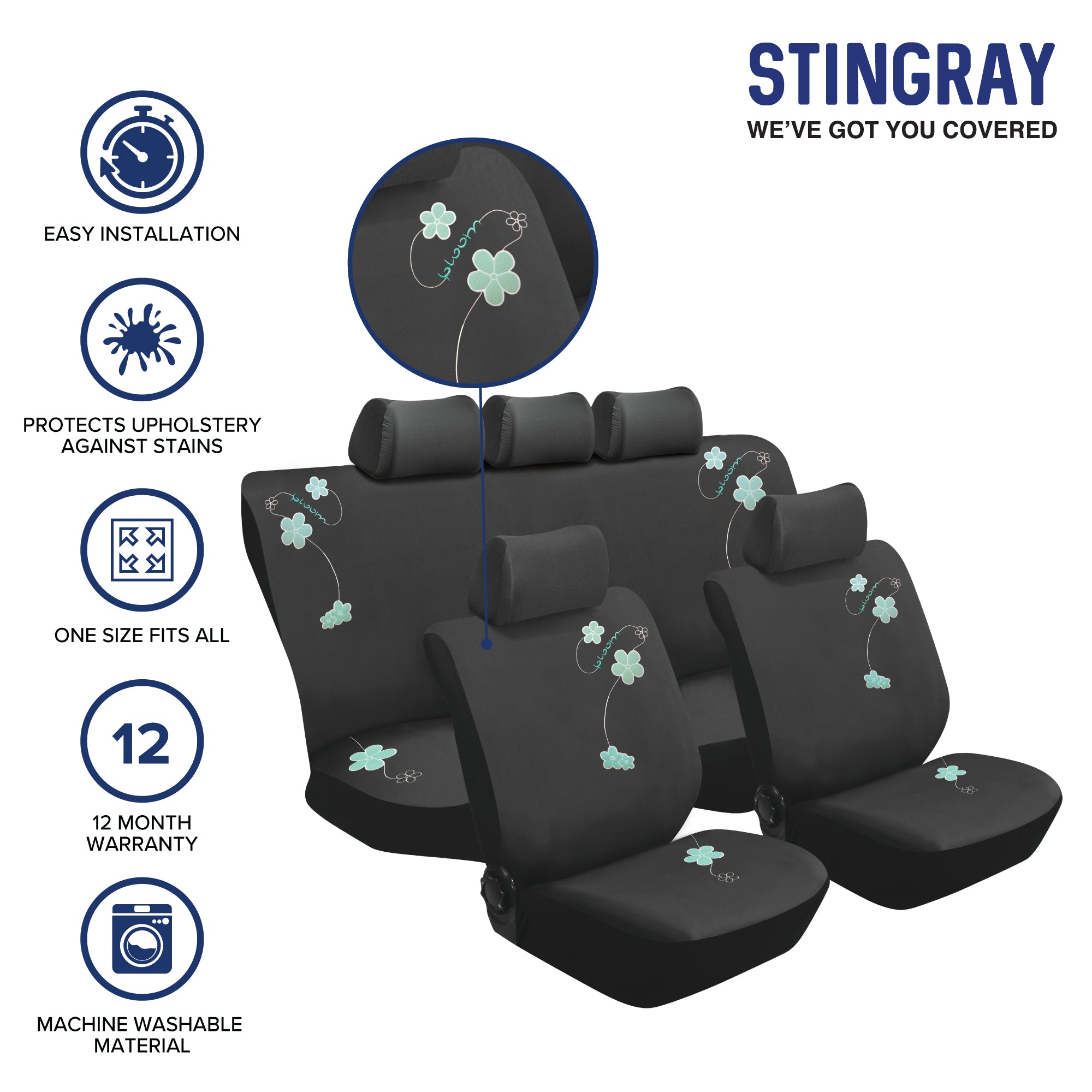 Blossom 11 Pc Car Seat Cover Set