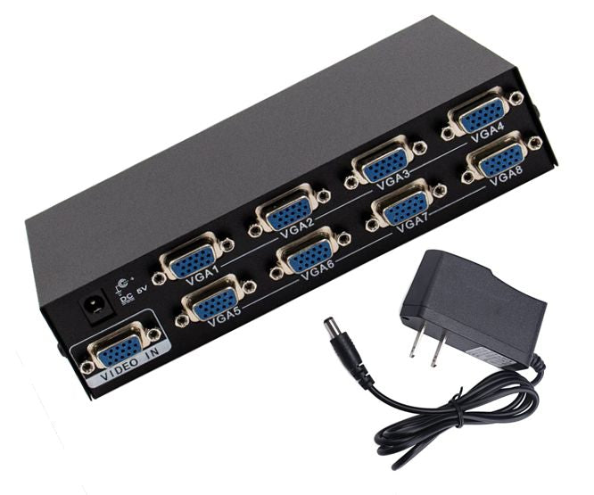 Vga Splitter 8 Port 250 M Hz Supplued With Usa Type Psu C 2508