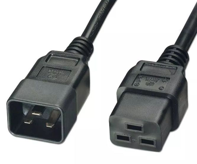 Power Cable/Cord C19 Iec Socket To C20 Iec Plug Lead 2m Pc Maec19 C20153 Bk2