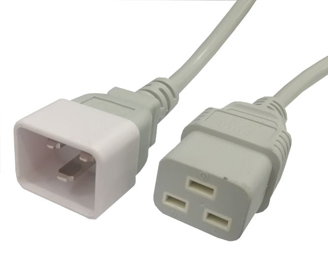 C19 Iec Socket C20 Iec Plug Moulded Lead Grey 1.2m Pc Maec19 C20153 Gy2