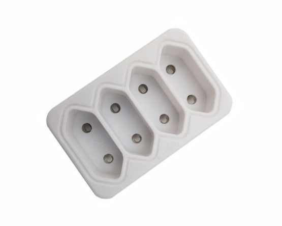 Adaptor 16 A Plug To 4 X 2 Pin Euro White C2004 P