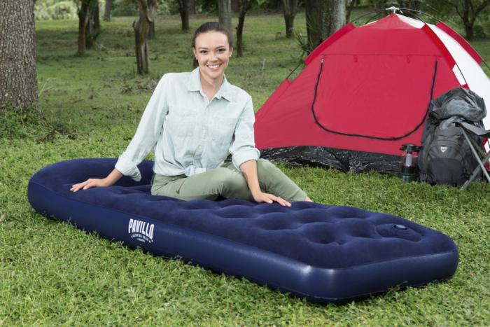 Bestway 185cm X 76cm X 28cm Pavillo Airbed Single Built In Foot Pump