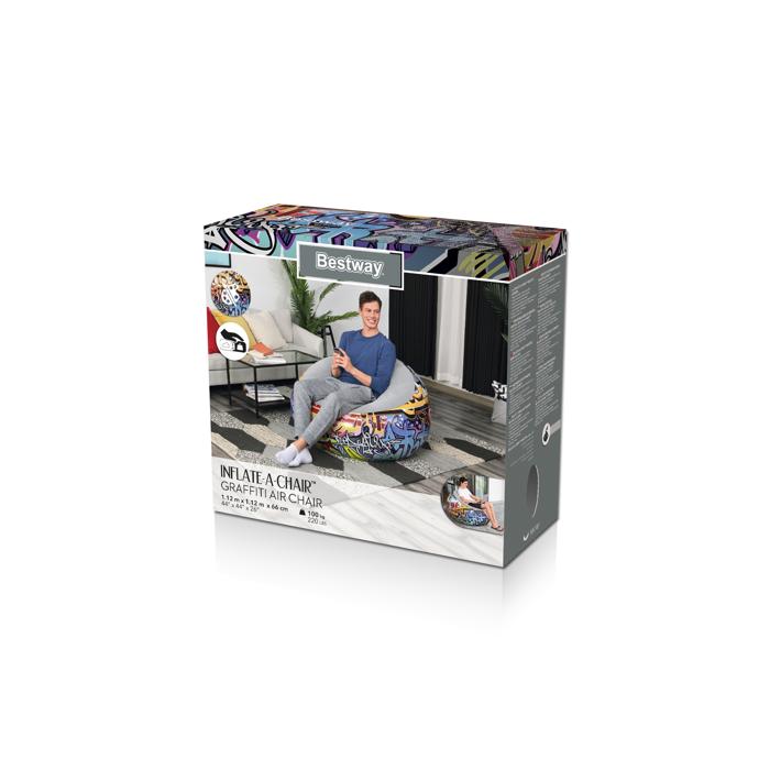 Bestway Bestway 1.12m X 1.12m X 66cm Graffiti Inflate A Chair