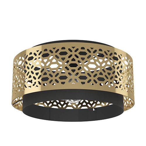 Sandbach Ceiling Light Black/Brass E27 1x40w - Livestainable.co.za