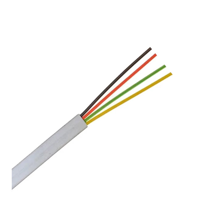 Telephone Flat Cable 4 Cores Flex White Awg26 4 W