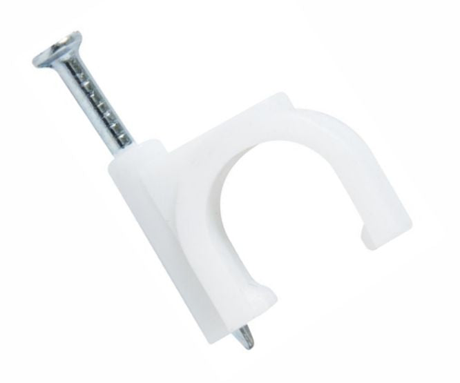 Cable Clip Round 8mm White Cc R8 White