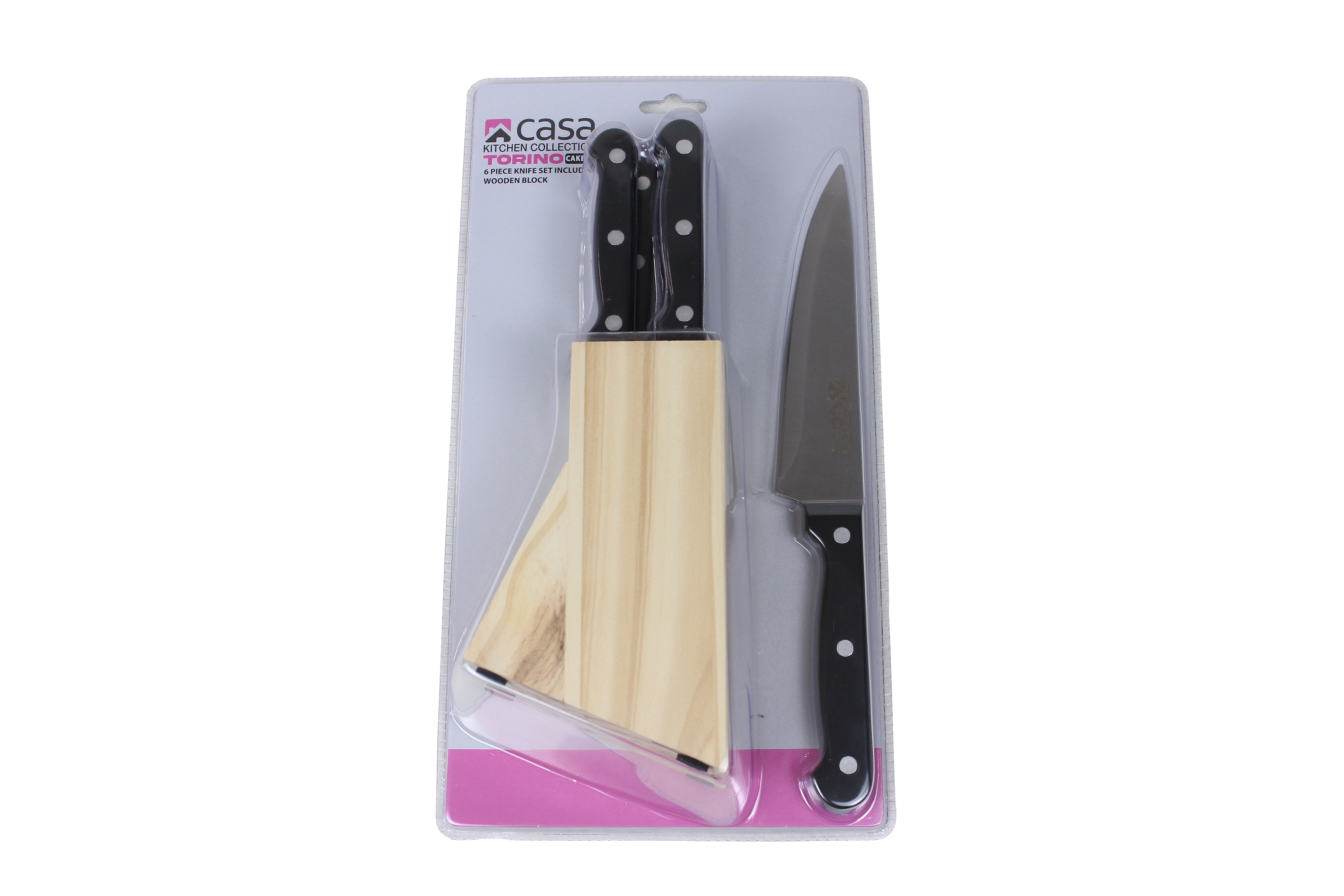 5 Pc Knife Set & Wooden Block – Torino