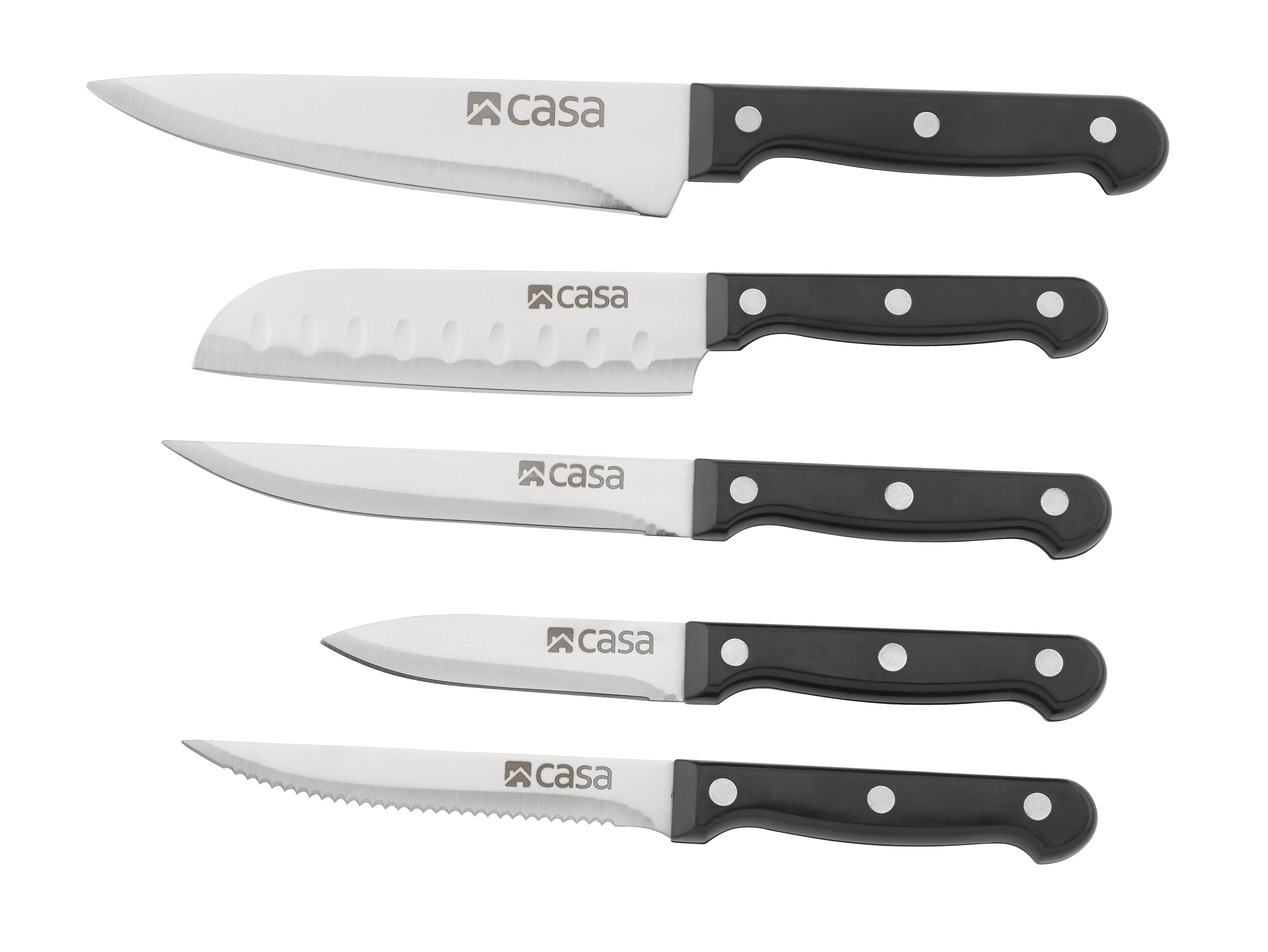 5 Pc Knife Set & Wooden Block – Torino