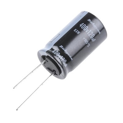 Electrolytic Capacitor Radial 120u F 400 V Ht 18x30 P=7.5 400 Kxw120 M 18x30