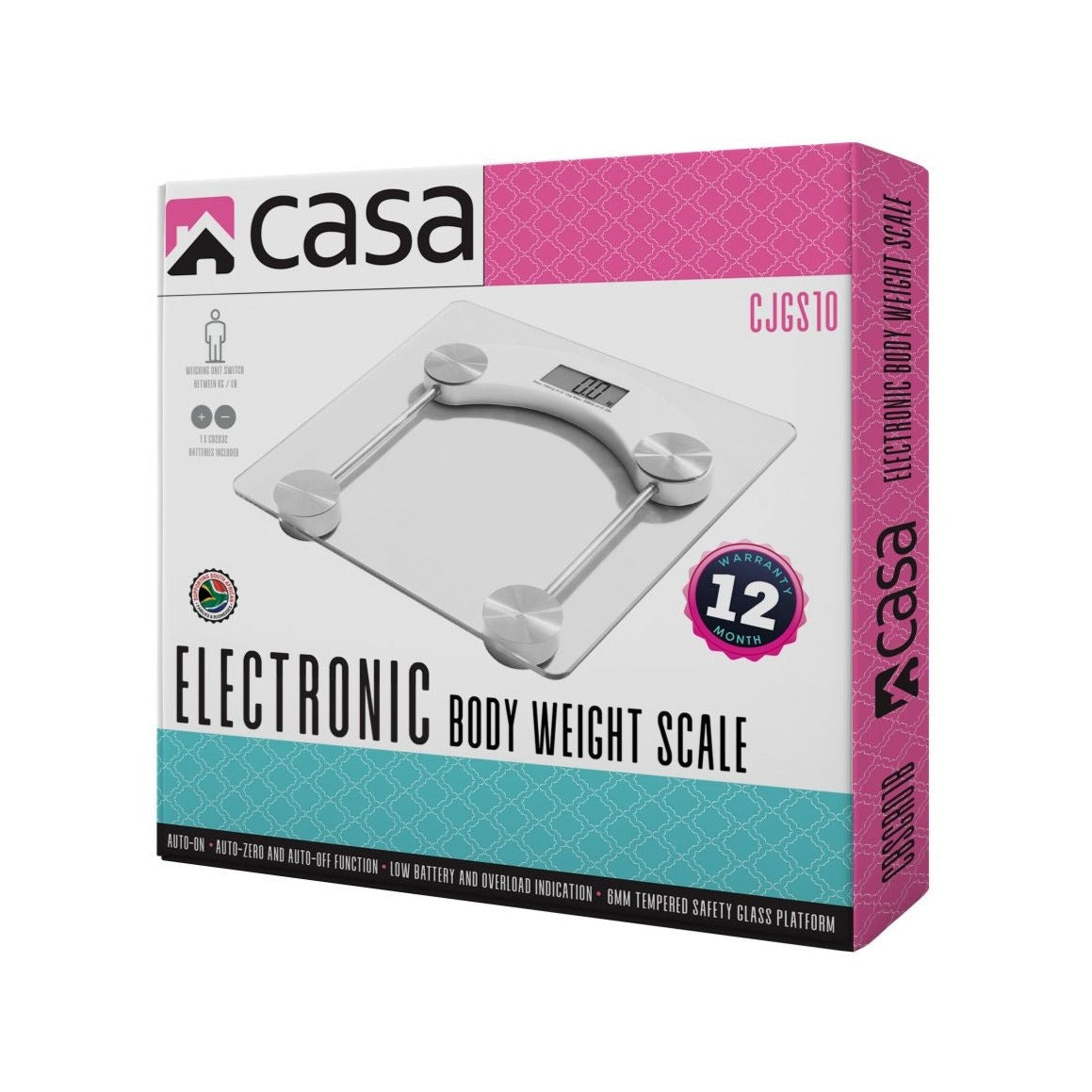 Digital Bathroom Scale Glass Platform Clear Square Rounded Corners