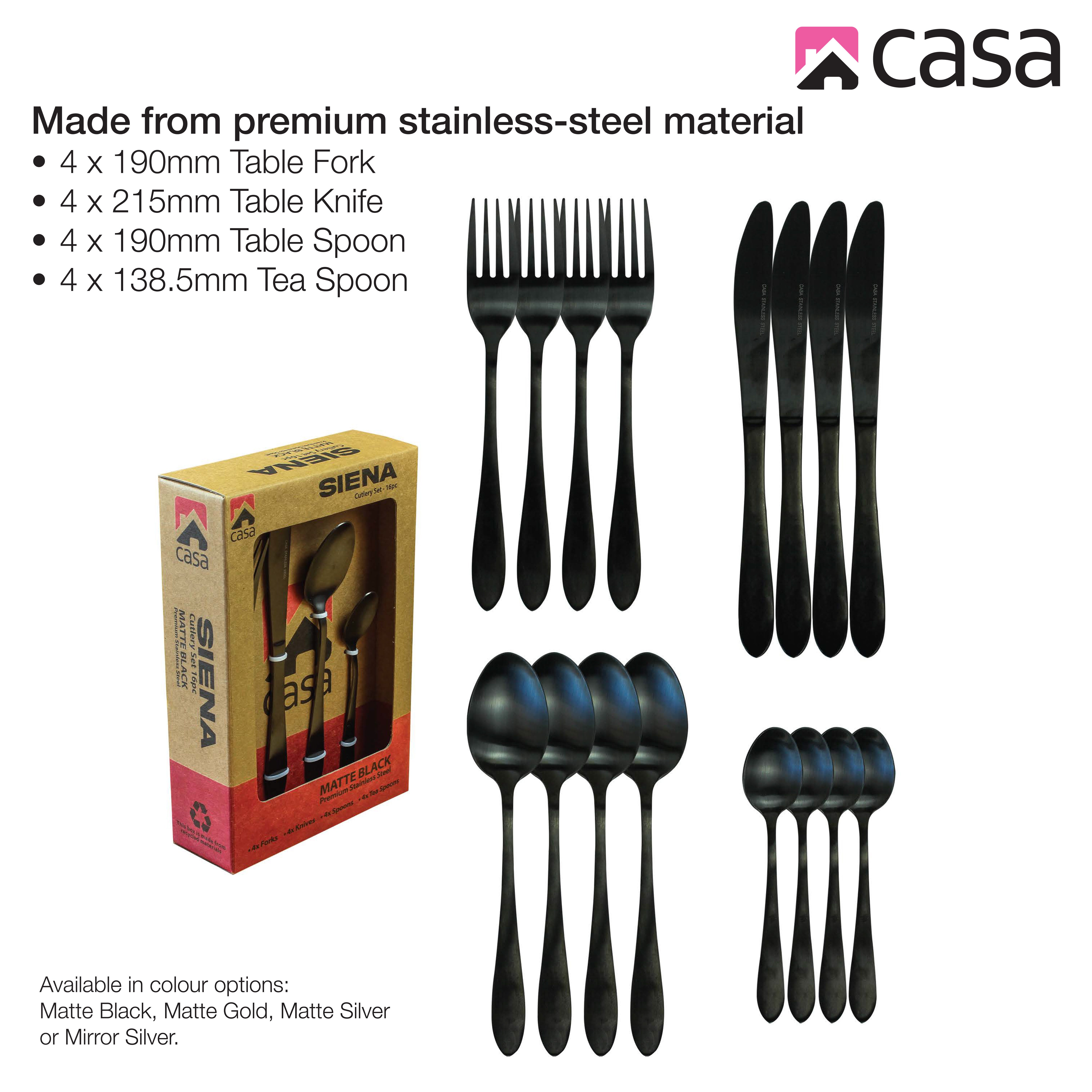 Casa Siena 16 Piece Cutlery Set | Steel