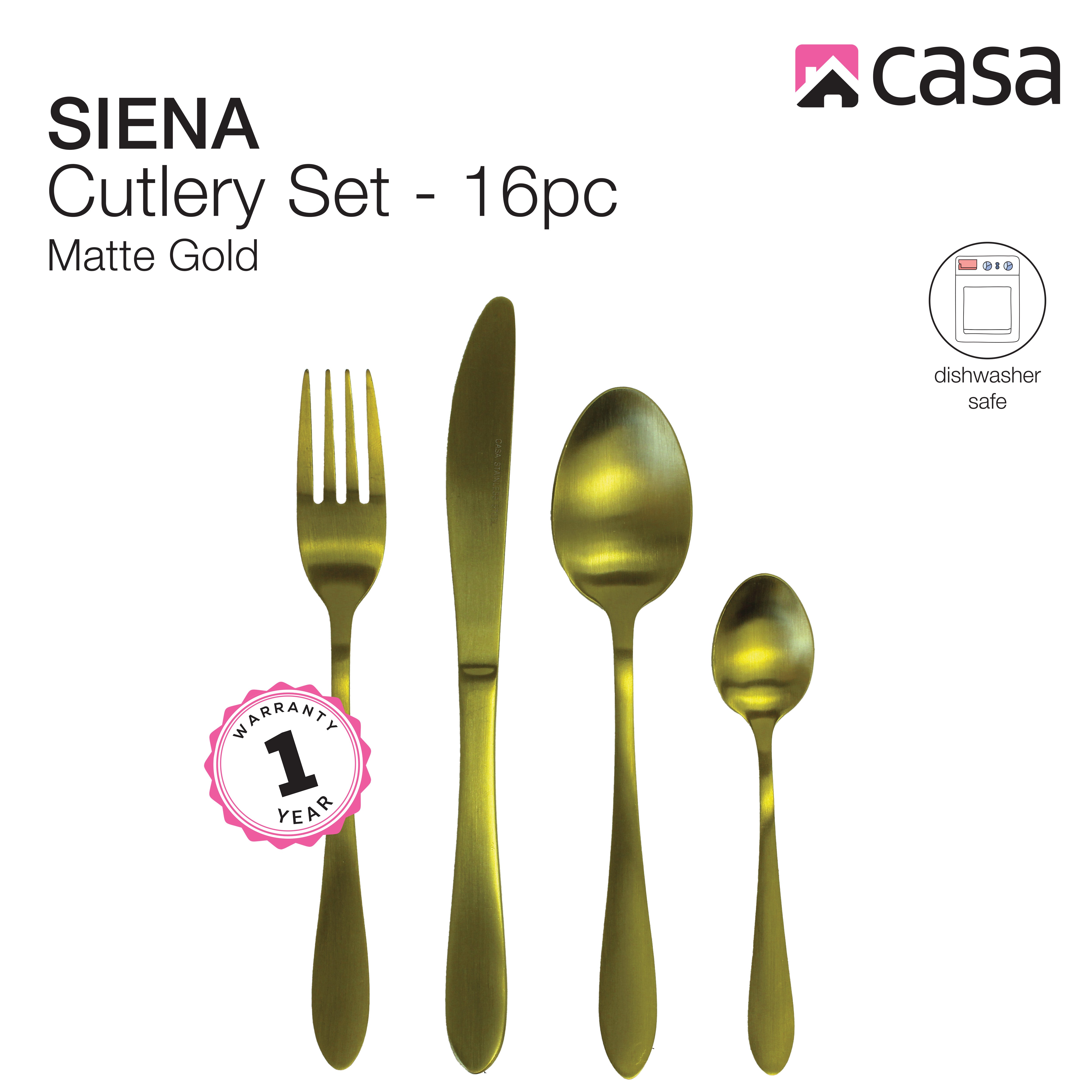 Casa Siena 16 Piece Cutlery Set | Steel