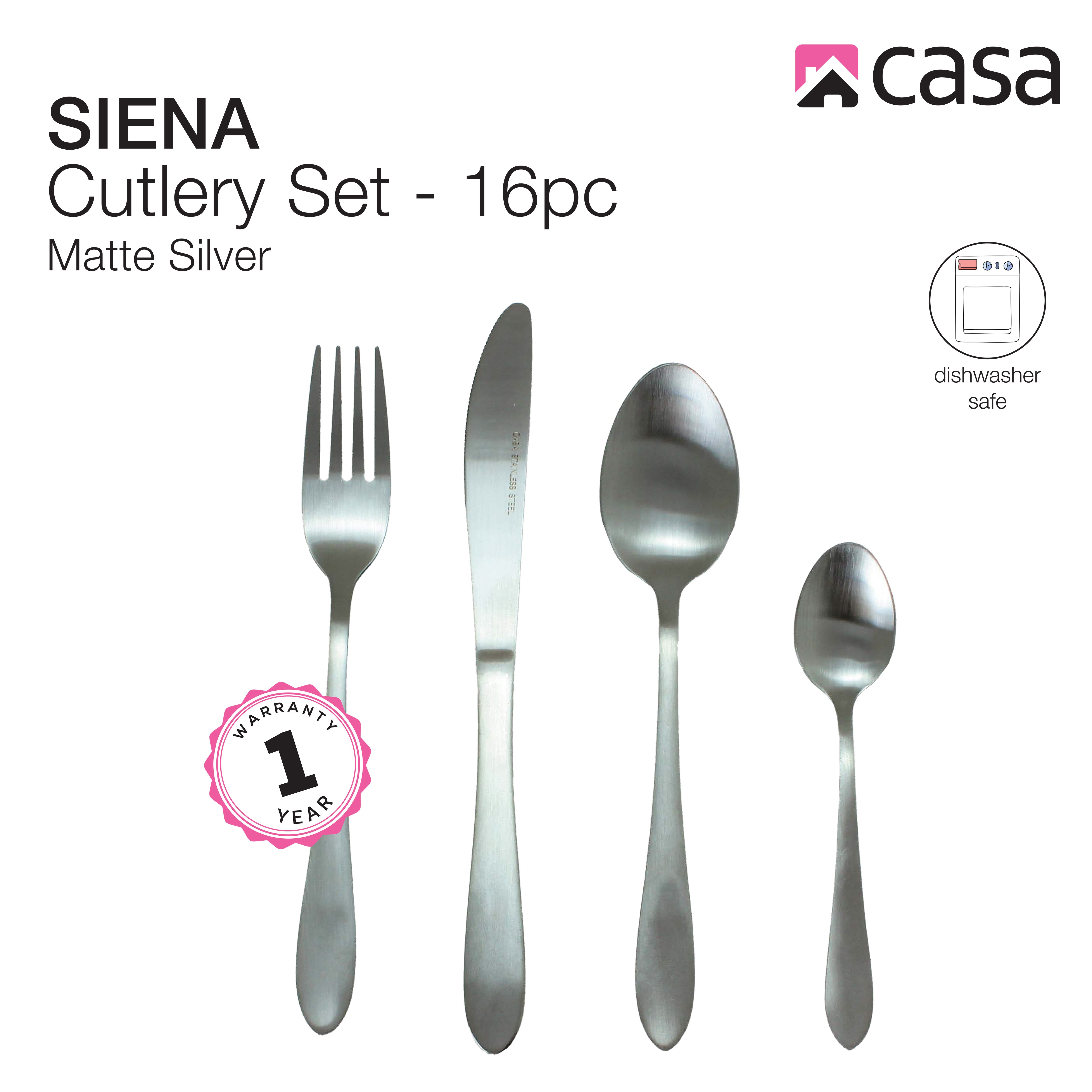 Casa Siena 16 Piece Cutlery Set | Steel