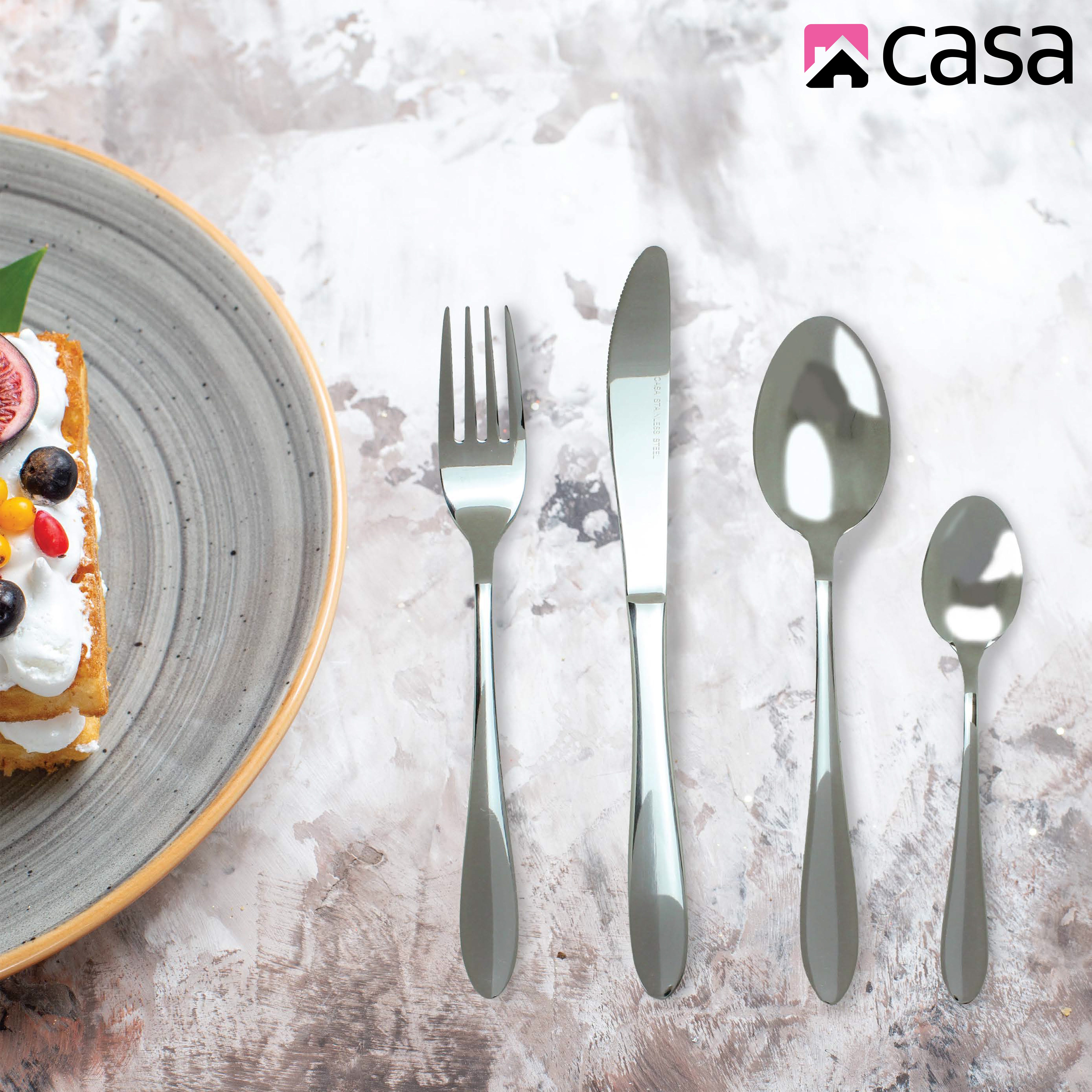 Casa Siena 16 Piece Cutlery Set | Steel