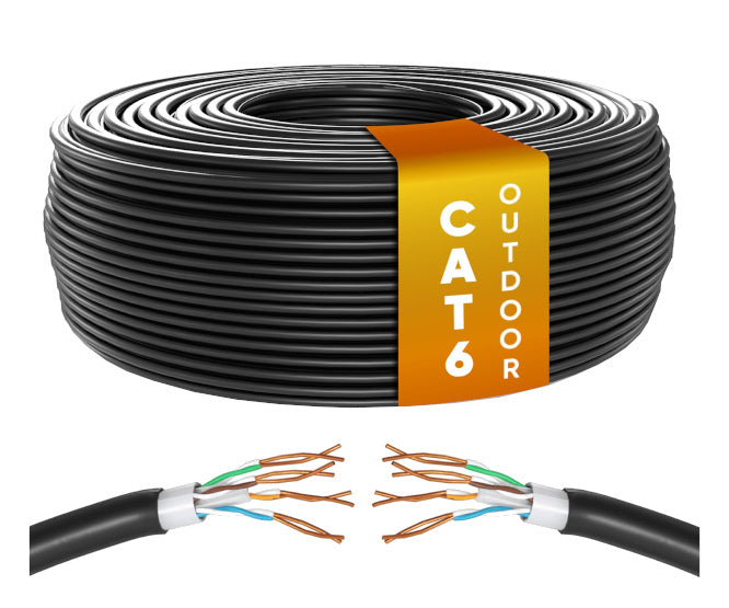 Cat6 Ftp Ethernet Cable Cca 8 C Solid Black 100m/Roll 18102223