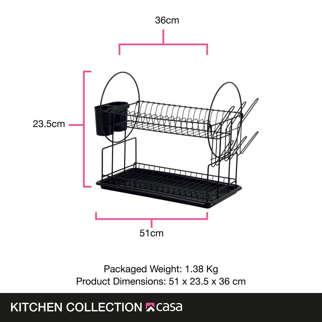 Dish Draining Rack 2 Tier Catania 203 Matt Black