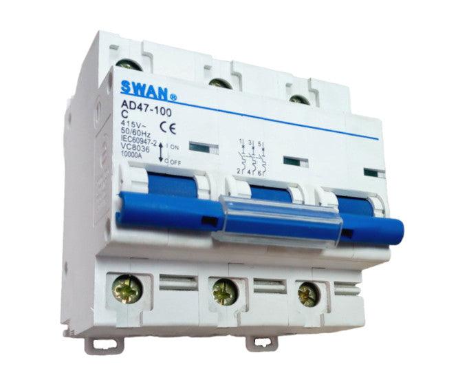 Circuit Breaker Din Rail Mount 125 A 3 P 10 Ka C Curv Cb Ad47 103125 - Livestainable.co.za