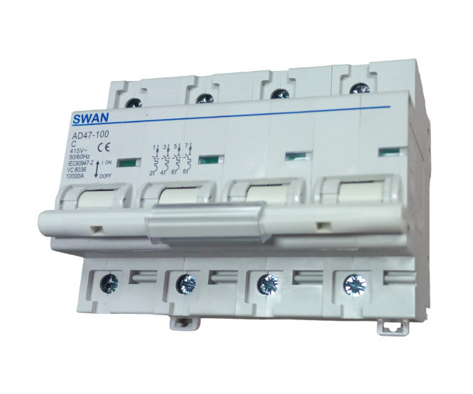 Circuit Breaker Din 80 A 4 P 10 Ka C Curve Cb Ad47 10480