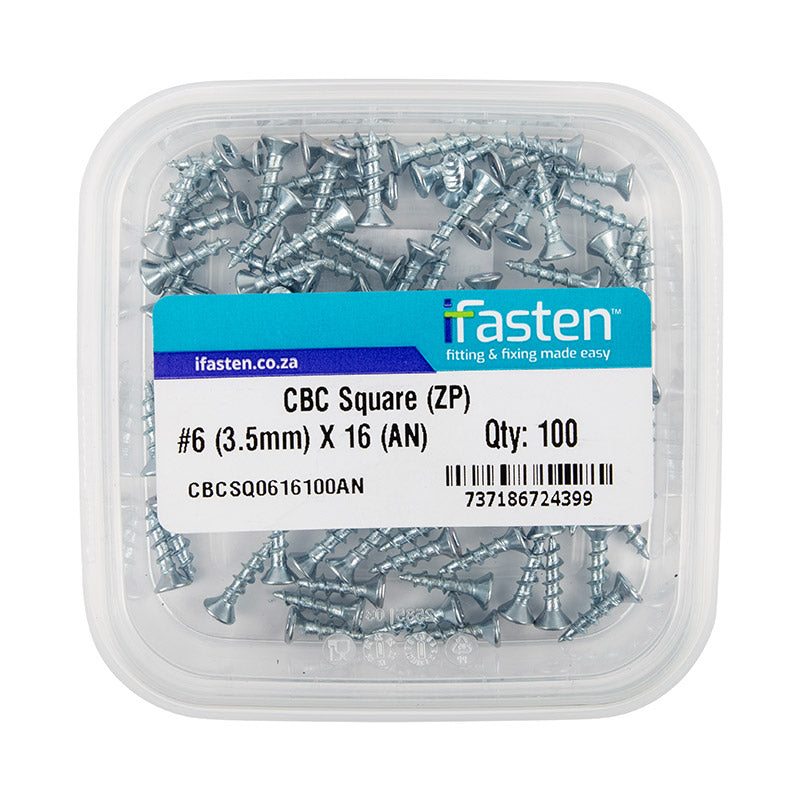 Ifasten Cbc Square No6 Zp 3.5 Mmx16 Mm 100 Pt