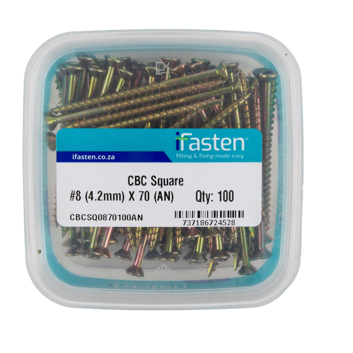 Ifasten Cbc Square No8 4.2 Mmx70 Mm 100 Pt