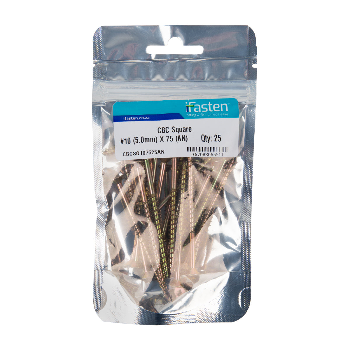 Ifasten Cbc Square No10 5.0 Mmx75 Mm 25 Pp