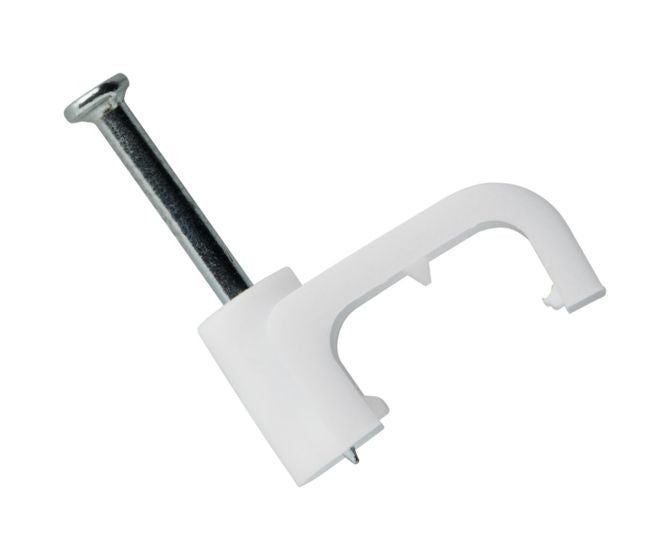 Cable Clip Flat 8mm White Cc F8 White